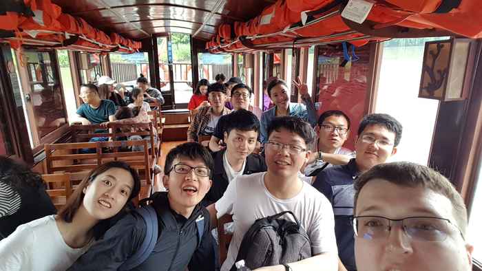 On a boat trip in Deqing wetlands park, Zhejiang, China